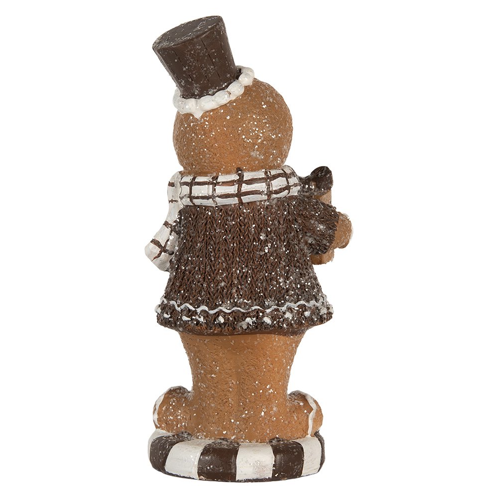 Kerstdecoratie Beeld Gingerbread man 9x8x20 cm Bruin Kunststof