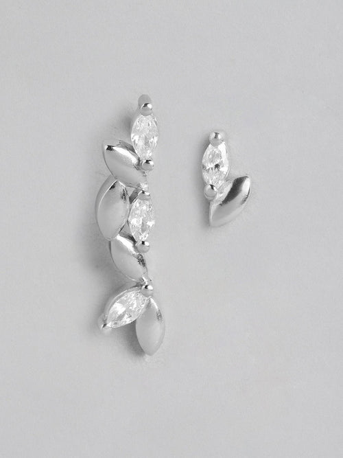 925 sterling zilveren Mis Match-oorbel – oorknopjes – gerhodineerd – L2,0 cm W0,6 cm