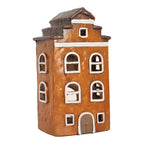 Waxinelichthouder Huis 20x15x34 cm Oranje Keramiek