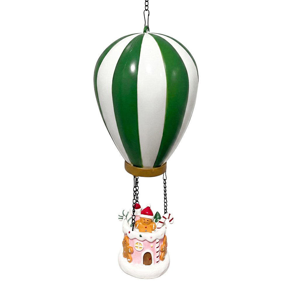 Decoratie met LED-verlichting Luchtballon 15x28 cm Groen Kunststof Decoratie Beeld