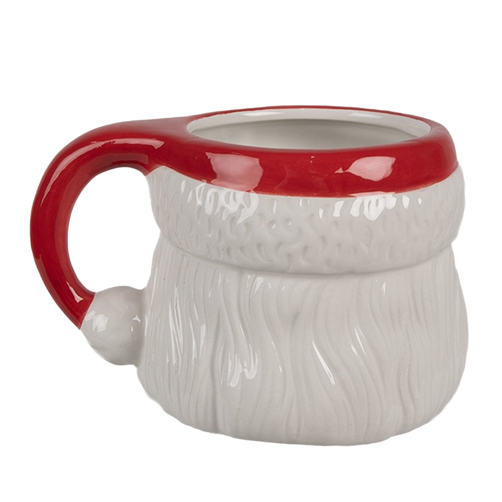 Mok 400 ml Wit Rood Keramiek Kerstman