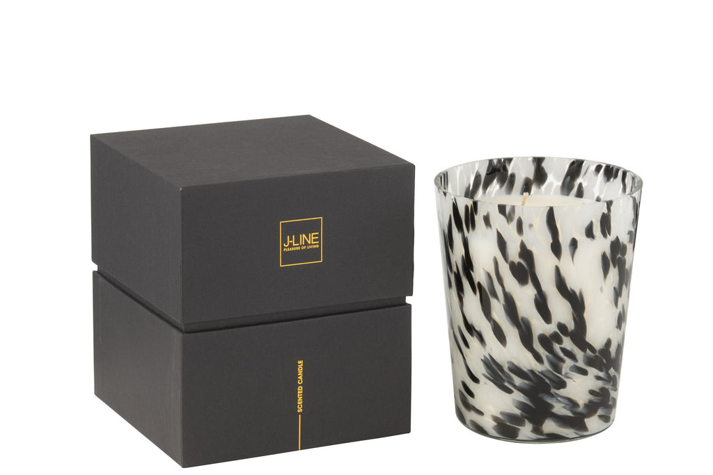 J-Line geurkaars Noa - Stone & Rock - zwart/wit - medium - 68U
