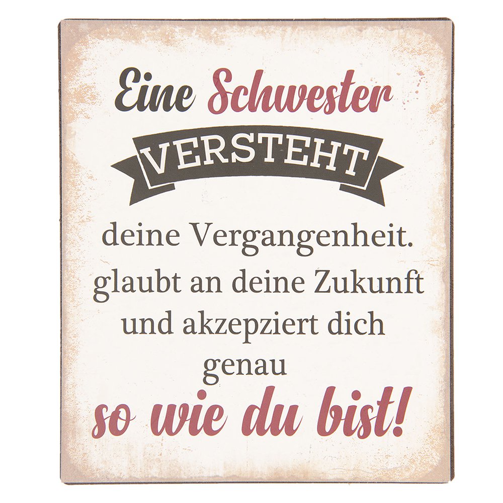 Tekstbord 13x15 cm Beige Metaal Wandbord