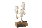 J-Line decoratie Zeepaard 3 Op Voet - hout - wit/naturel
