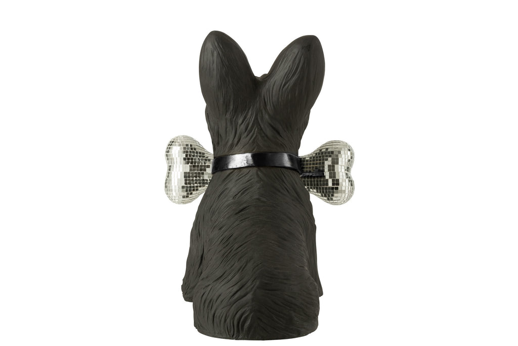 J-Line decoratie Schotse Terrier + Bot - polyresin - zwart