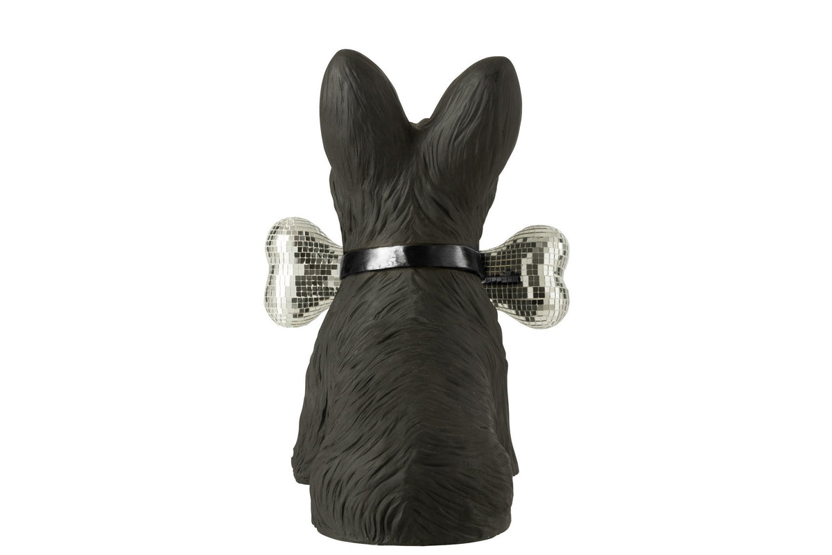 J-Line decoratie Schotse Terrier + Bot - polyresin - zwart