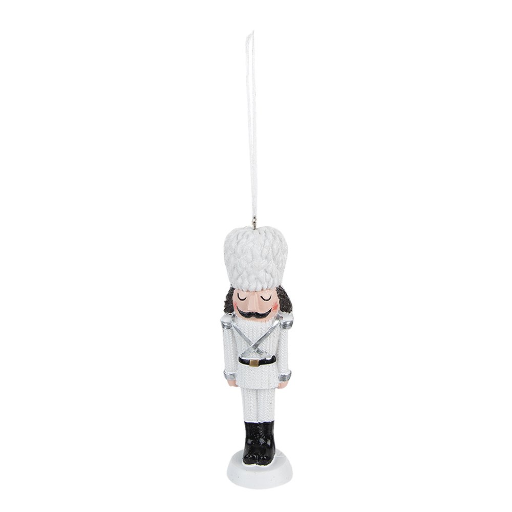 Kersthanger Notenkraker 13 cm Wit Kunststof Kerstbal