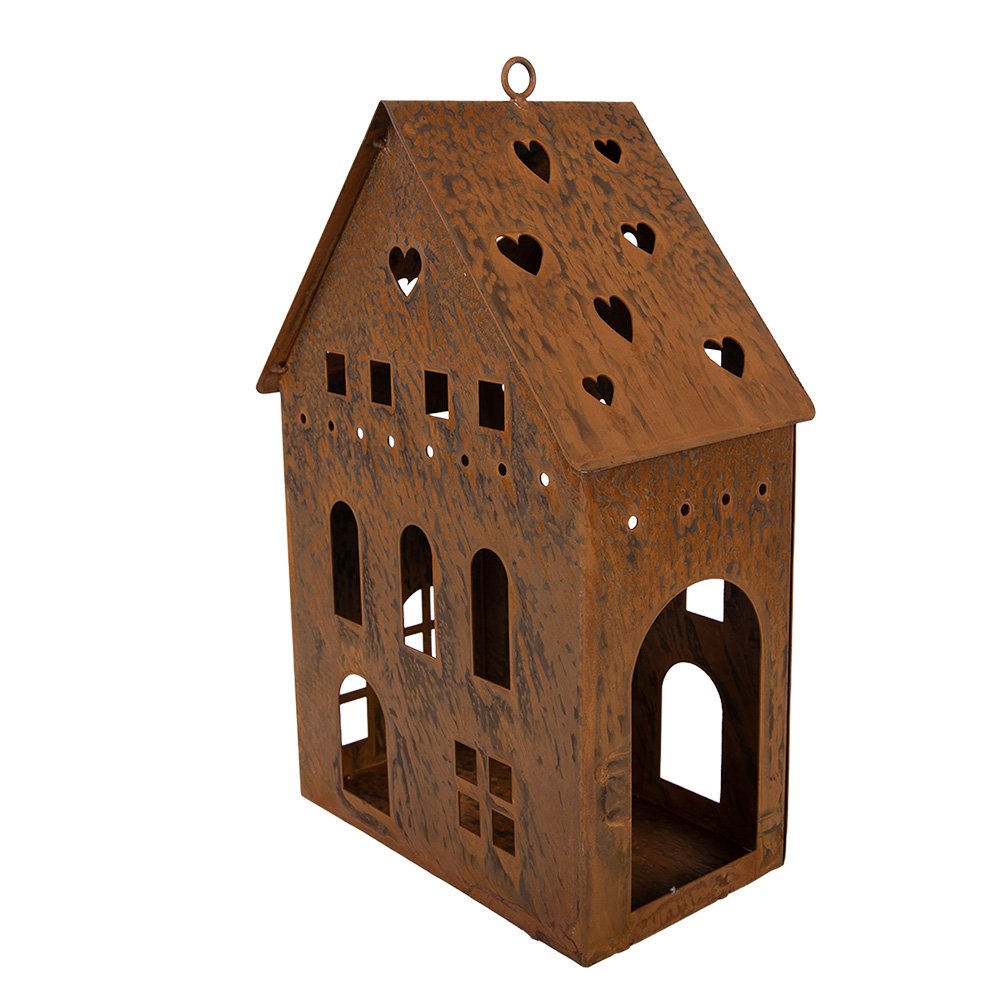 Decoratie Beeld Huis 20x12x29 cm Bruin Metaal