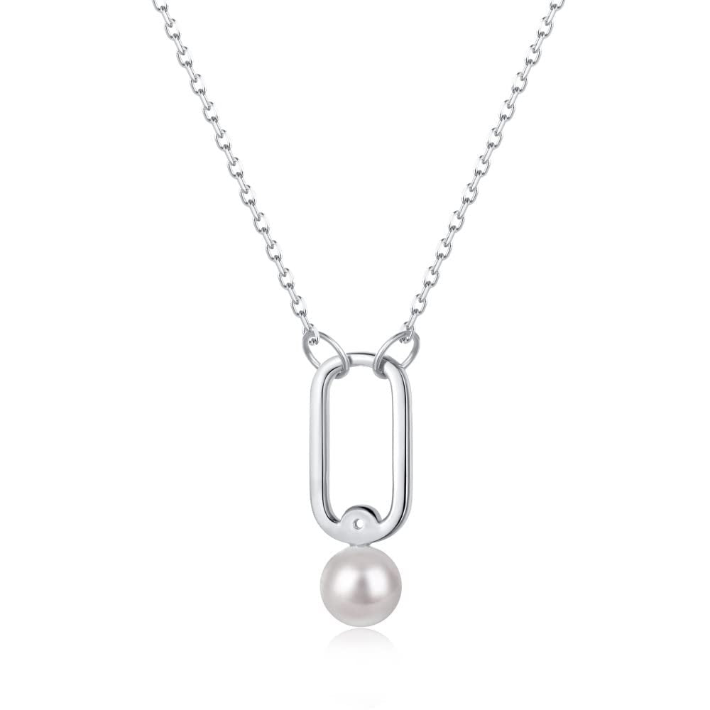Druppelketting – 92,5 sterling zilver – parelaccent gerhodineerd