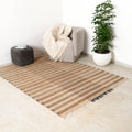 Handgeweven gestreept vloerkleed – katoenjute naturel design