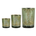 Theelichthouder dennenboom groen klein 8cm