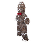 Kerstdecoratie met LED-verlichting Gingerbread man 40x61 cm Bruin Rotan