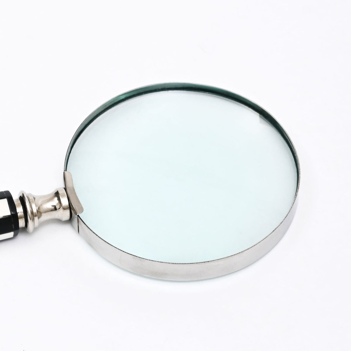 Klassiek vergrootglas met geruit handvat – staal en hars