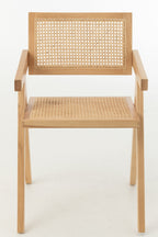 J-Line Stoel Rooster Essenhout/Rattan Naturel