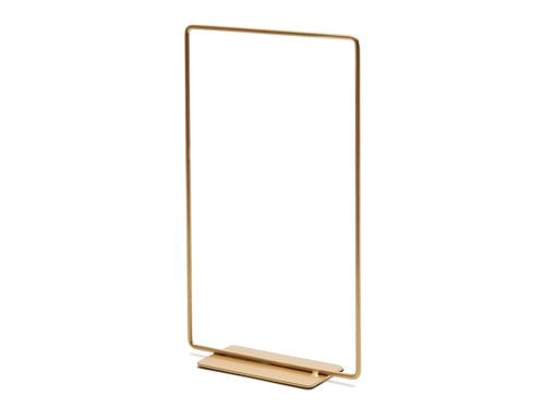 Metalen rechthoek op voet 18x30cm goud