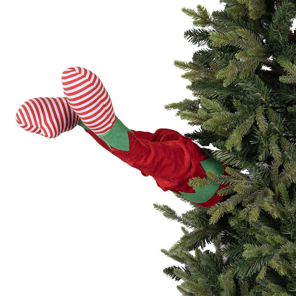 Kerstdecoratie Beeld Elf 15x10x39 cm / 3xAA Rood Kunststof