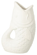J-Line bloempot Vis - polyresin - wit - L
