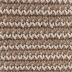 Luna-Leena mand hoog met gebroken witte strepen - jute & katoen - H30cm - hand gehaakt in Nepal