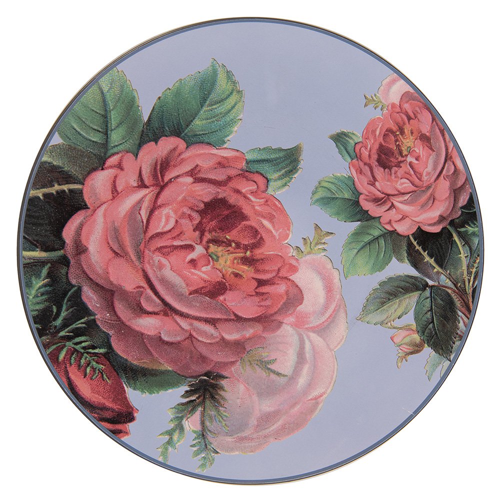 Onderbord Ø 33 cm Blauw Roze Kunststof Bloemen