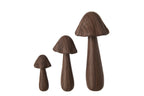 J-Line decoratie Paddenstoel - polyresin - donkerbruin - 3 stuks
