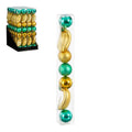 Ornament banaan kerstbal goud groen 7 stuks