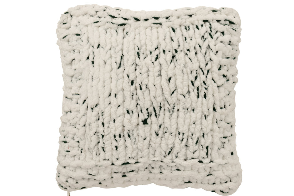 J-Line kussen wit/groen polyester