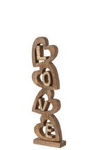 J-Line Love met strasshart - mangohout - naturel/goud - small