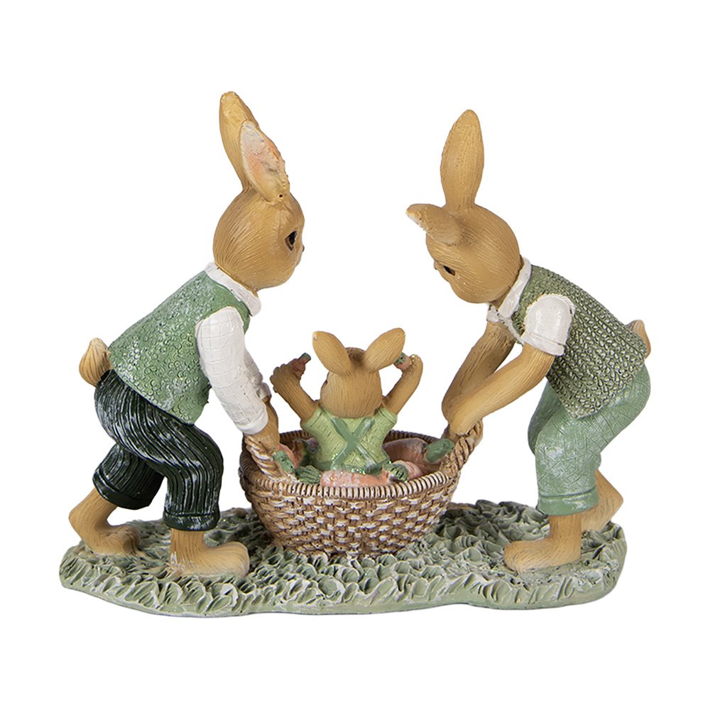 Decoratie Beeld Konijn 17x7x14 cm Bruin Kunststof