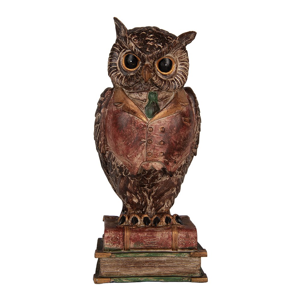 Spaarpot Uil 16x15x35 cm Bruin Kunststof