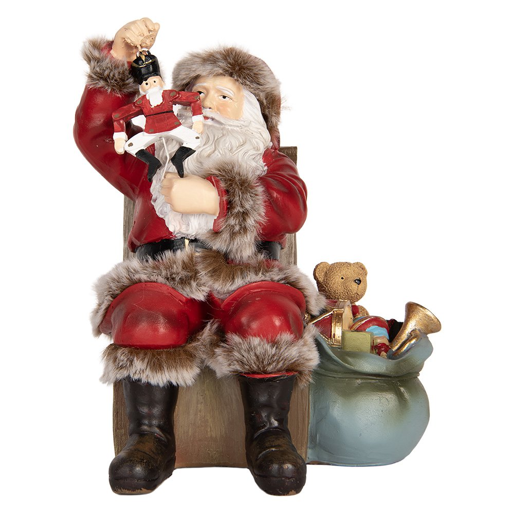 Beeld Kerstman 16x13x19 cm Rood Kunststof