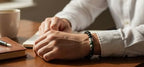 Heren armband zwarte Obsidiaan & mat Afrikaans Turquoise