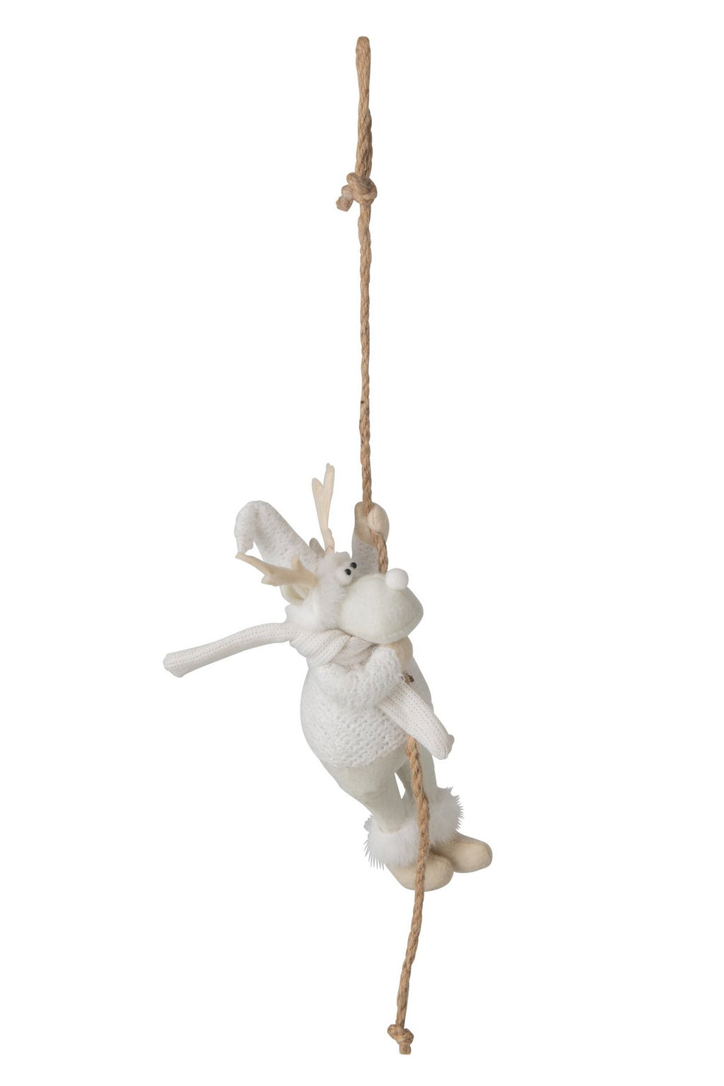 J-Line Hangend rendier - polyester - wit