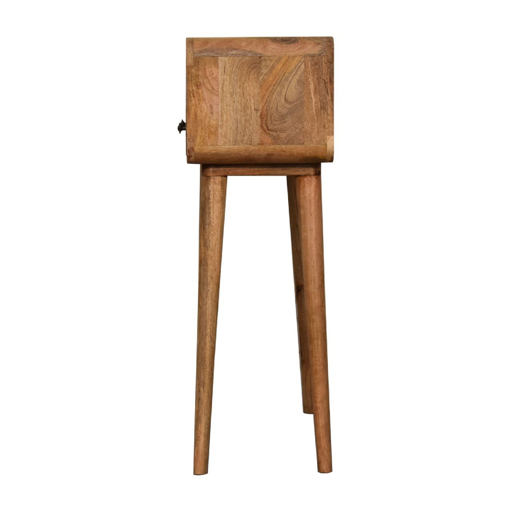 Massief hout, kleine gebogen console, licht eiken afwerking