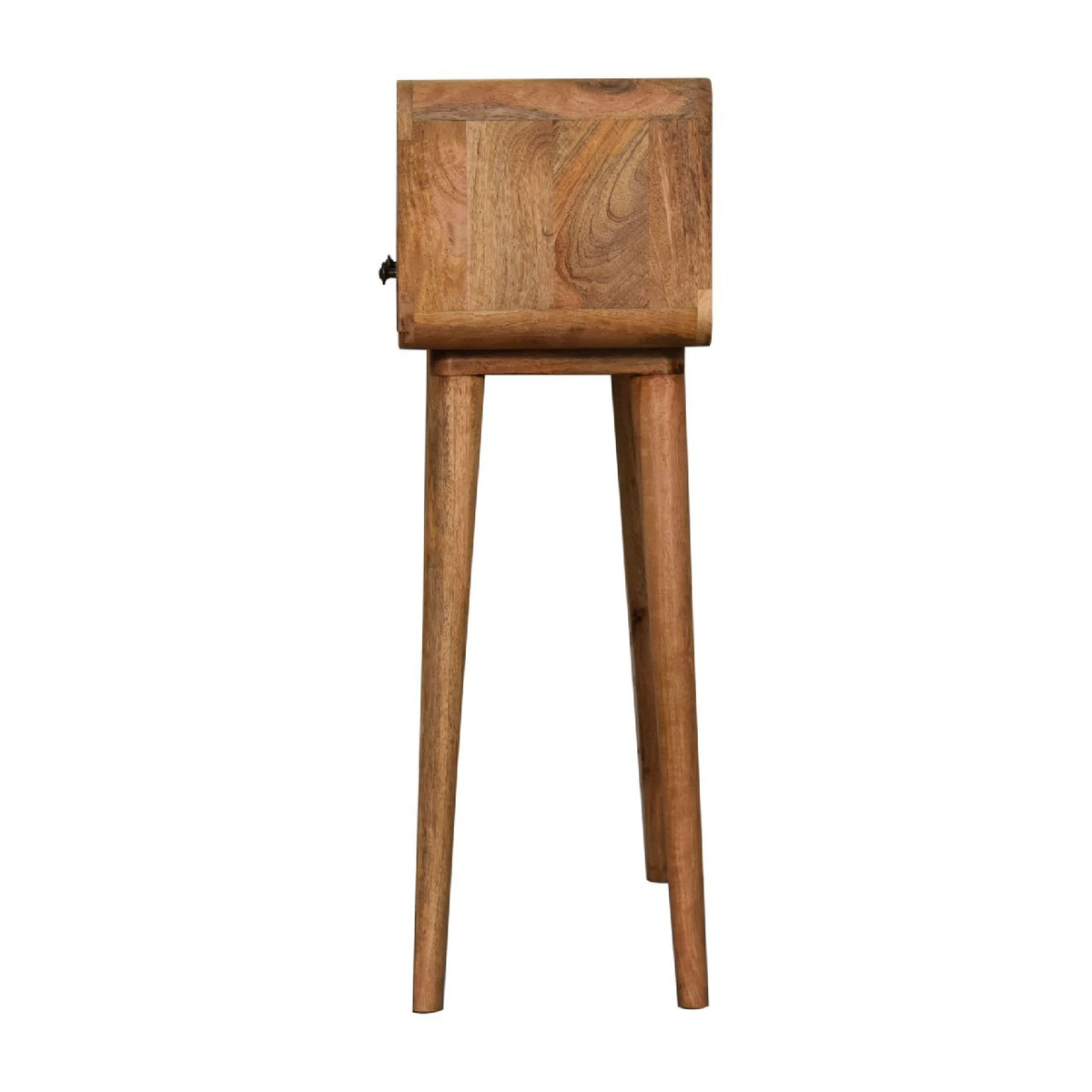 Massief hout, kleine gebogen console, licht eiken afwerking