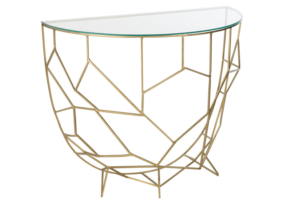 J-Line Console Moza Metaal/Glas Goud