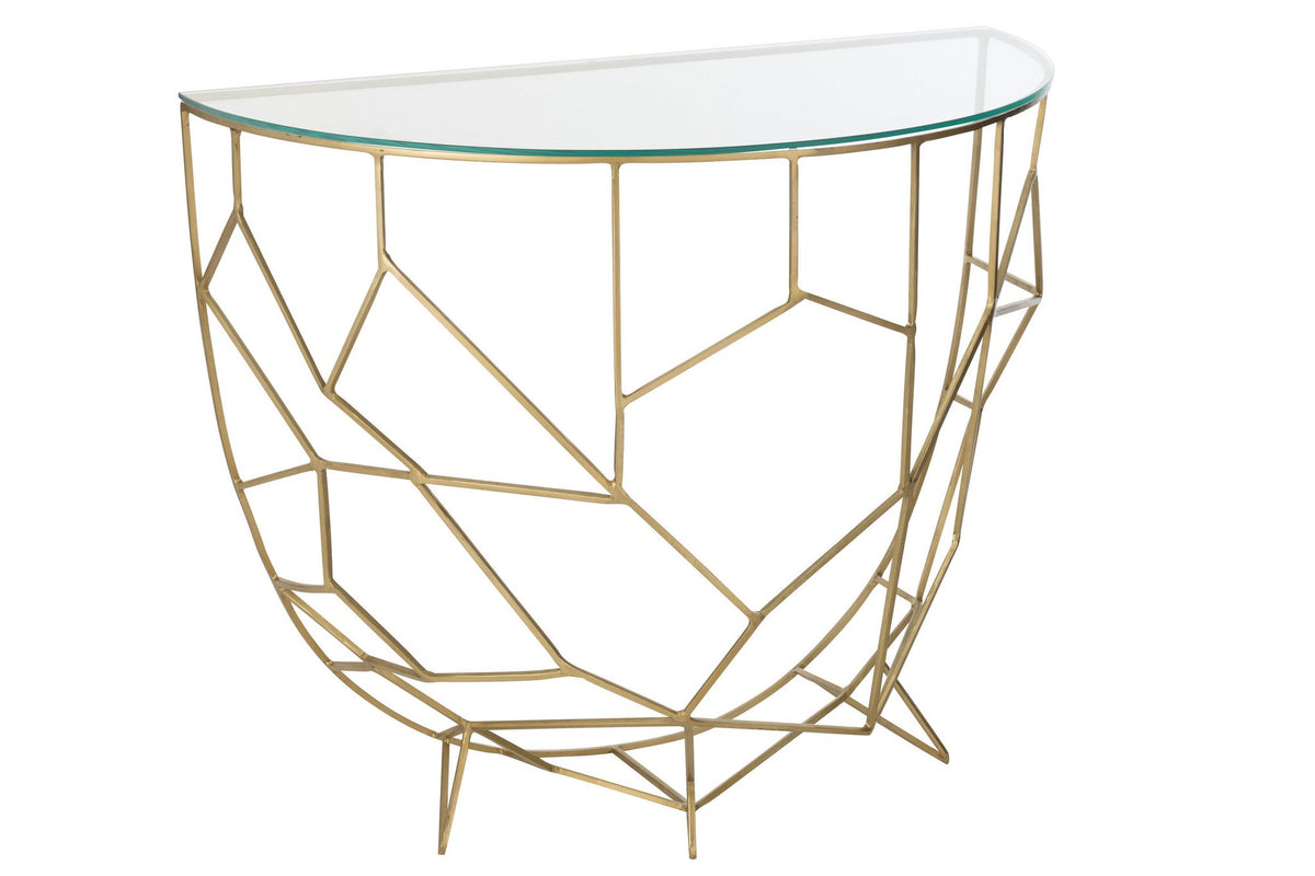 J-Line Console Moza Metaal/Glas Goud