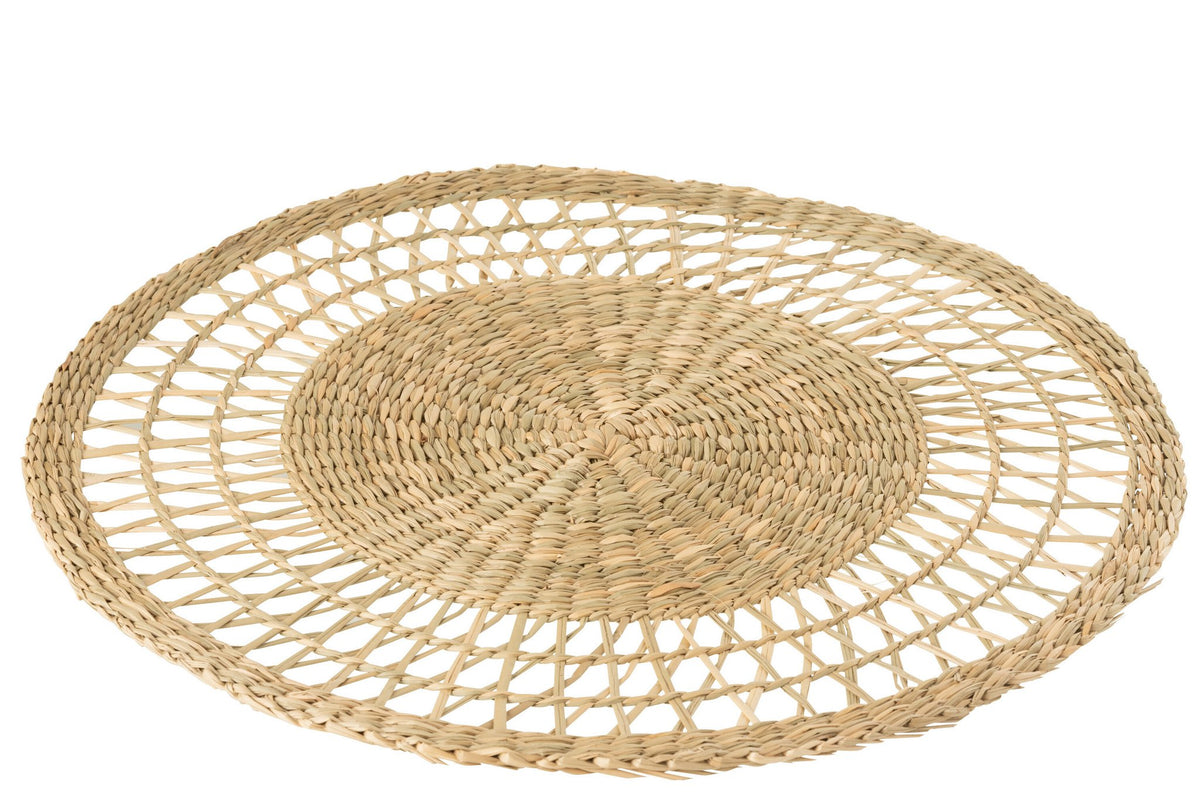 J-Line Rond Zeegras placemat - jute - naturel