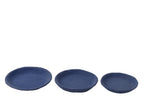 J-Line schaal - papier maché - blauw - set van 3