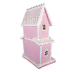 Gingerbread house met LED 54x31x76 cm Roze Kunststof