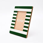 Groen gestreept hars fotolijst 4 x 6 inch modern tafelblad