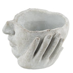 Bloempot Hoofd Ø 11x11 cm Grijs Steen plantenpot