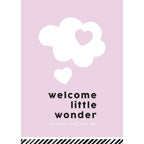 Welcome little wonder - roze wenskaarten - 10 stuks
