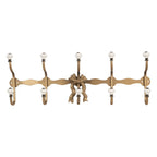 Wandkapstok 5 Haken 50x7x17 cm Goudkleurig Metaal