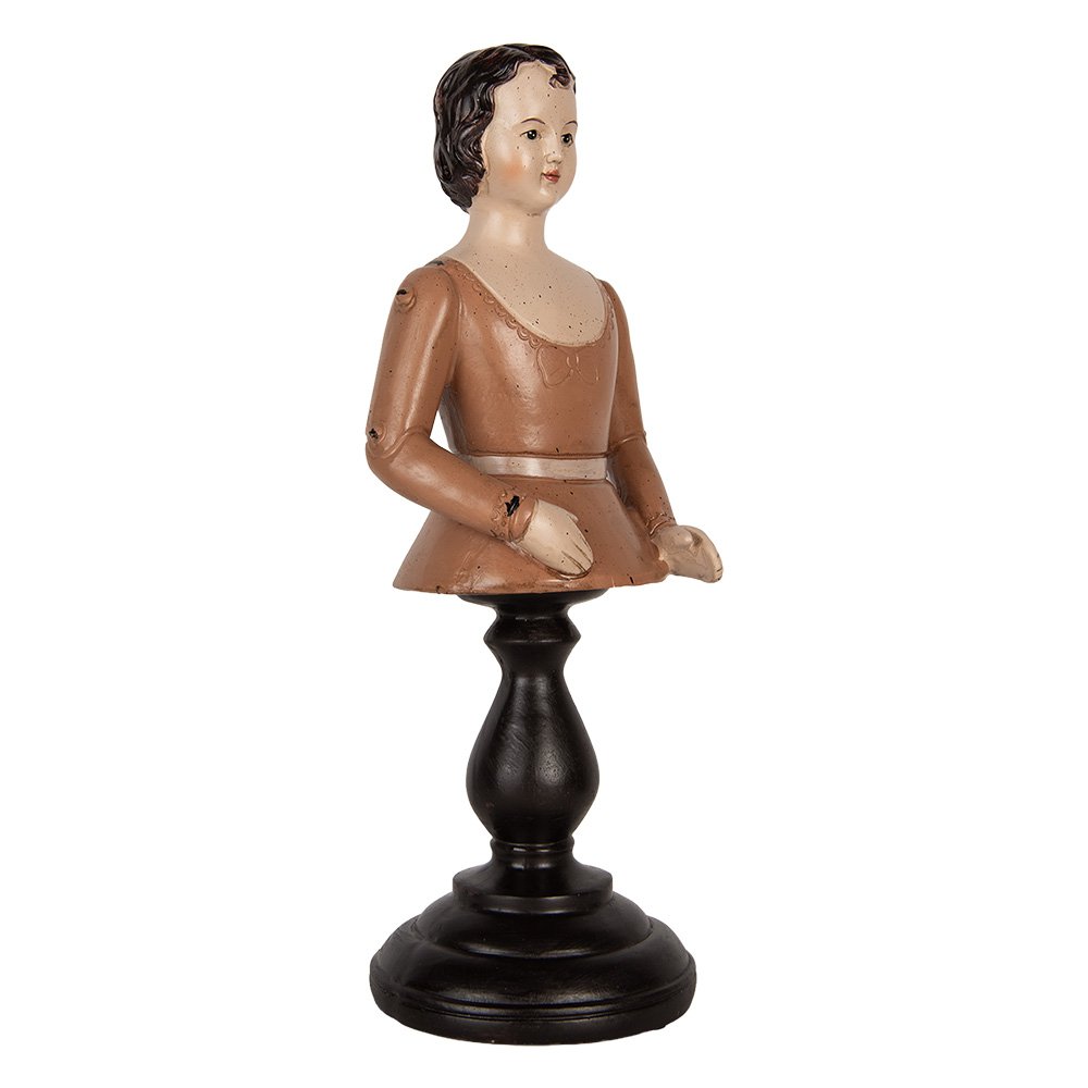 Decoratie Beeld Vrouw 16x15x40 cm Beige Kunststof