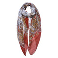Sjaal Dames Print 90x180 cm Rood Wit Synthetisch Shawl Dames
