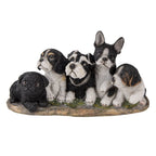Beeld Hond 33x12x17 cm Zwart Wit Kunststof