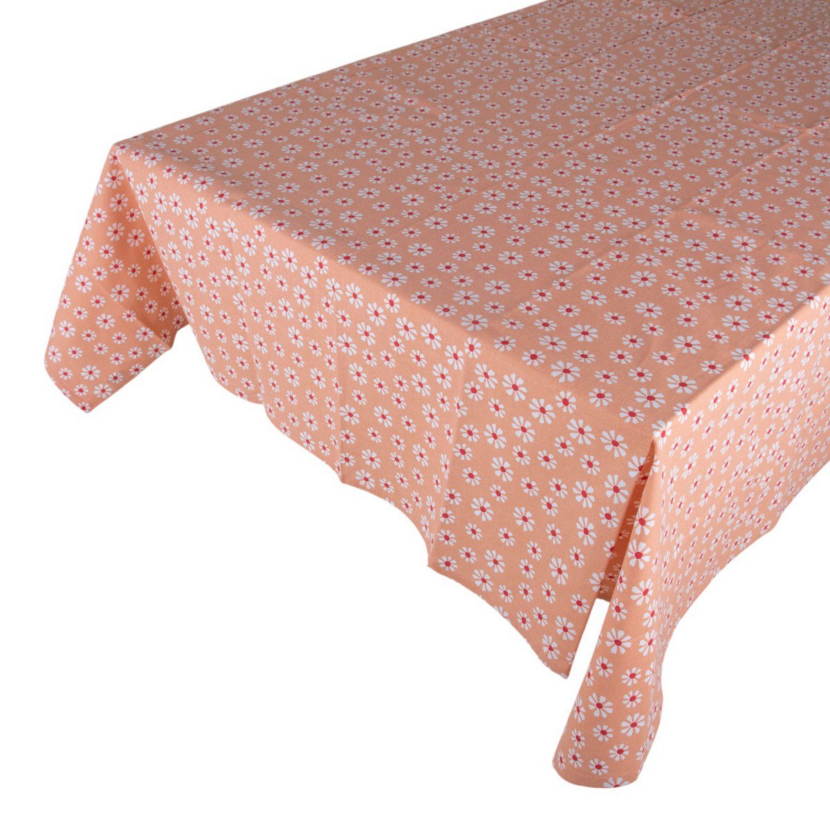 Daisy Flowers Tafelkleed Textiel oranje 140x250cm