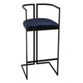 Bar -stoel Jessie Velvel Blue/Black