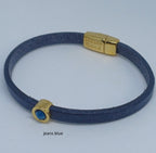 Shorty leren armband 24K verguld