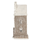 Gingerbread house met LED 17x15x35 cm Bruin Kunststof